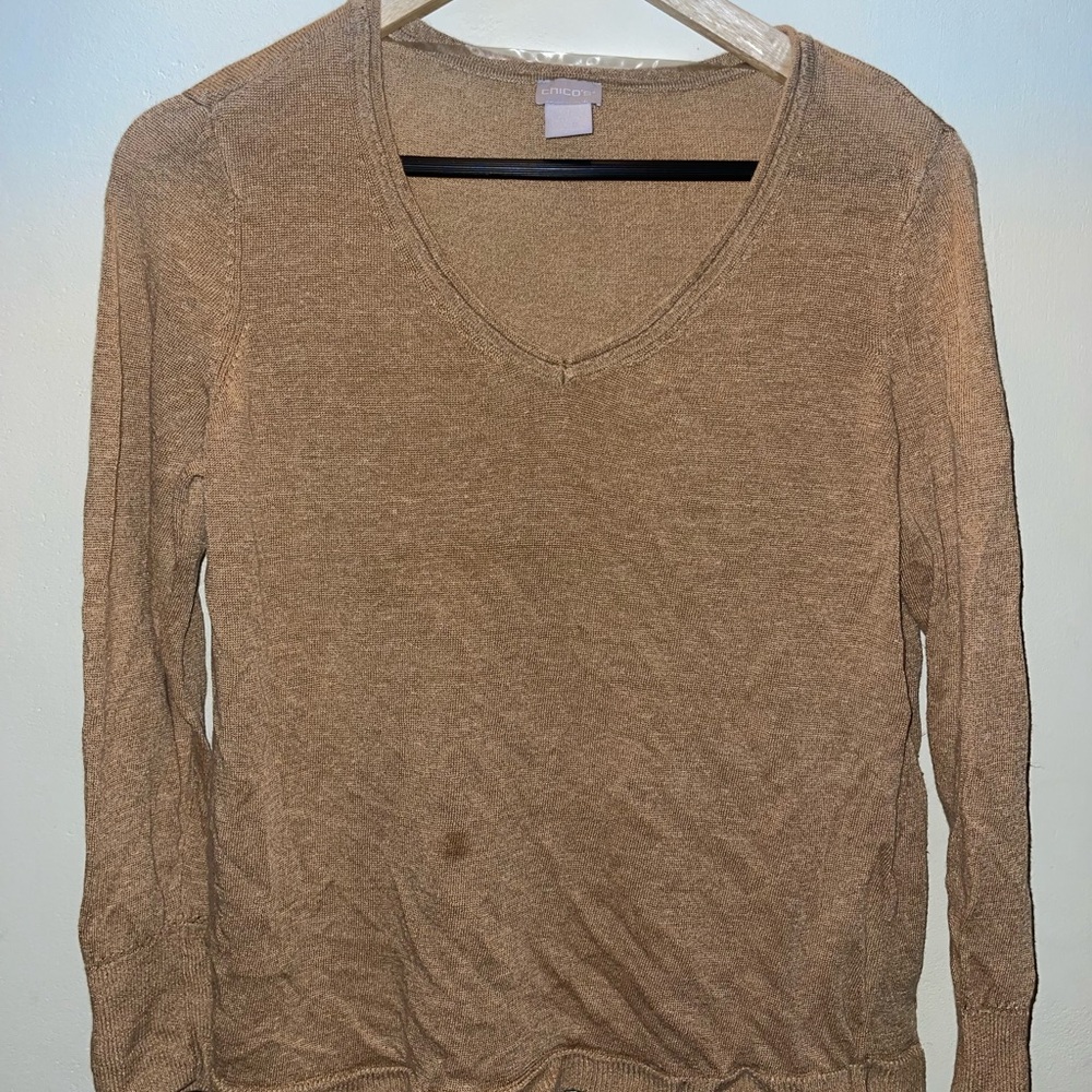Chico's Tan Knit Top